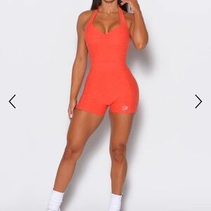 Bombshell Sportswear Vibrant Orange Halter Romper